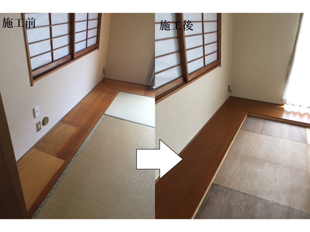 フローリングシミ補修
